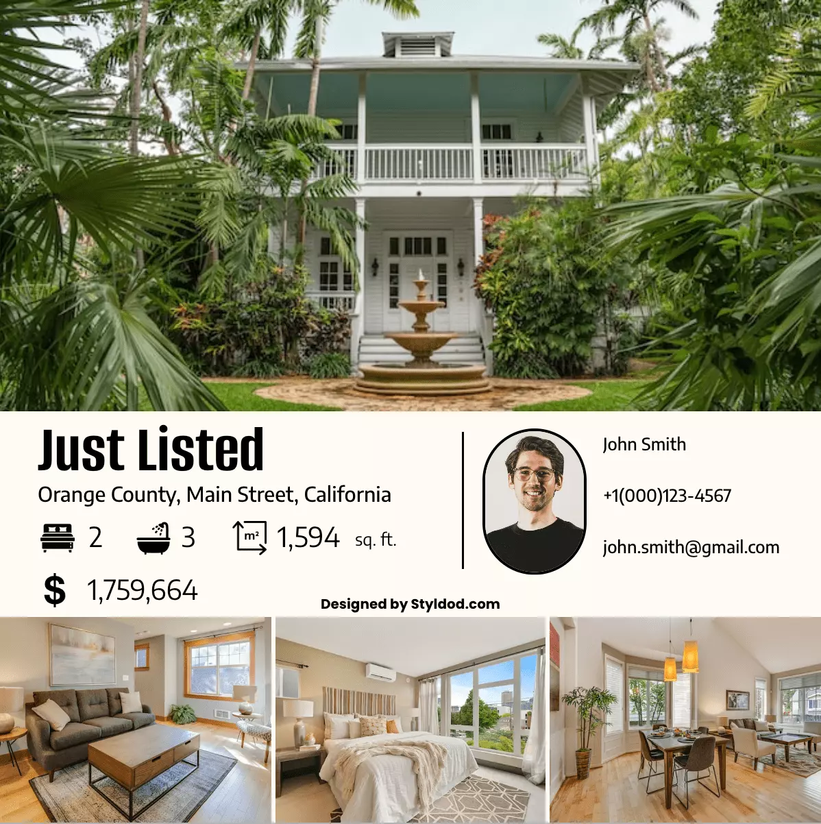 Just Listed 9 flyer template